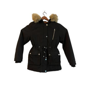 Farvalue Women's  Coat Hooded Puffer Thicken Parka Jacket Black Small EUC